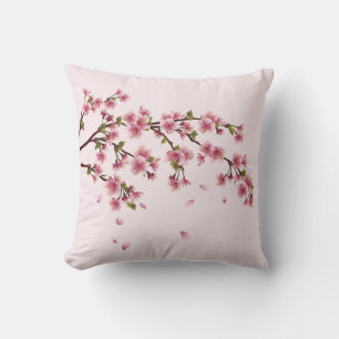 Almofada Blossomas de cereja de Primavera rosa