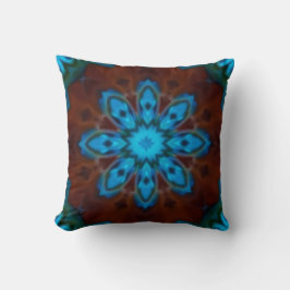 Almofada Blue and Brown Throw Pillow