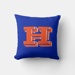 Almofada Blue and Orange Collegiate Color Style Monogram