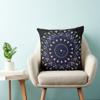 Almofada Blue and Purple Mandala Decorative Pillow