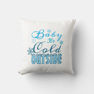 Almofada Blue Baby It's Cold Outside Winter Snowflak