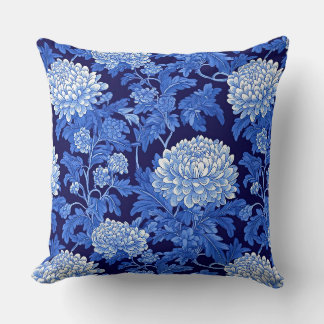 Almofada Blue Black Chinoiserie Peony Floral