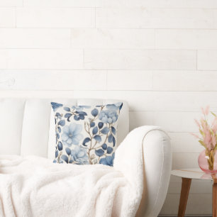Almofada Blue Bloom Reverie – Acento de Conjunto de Colcha