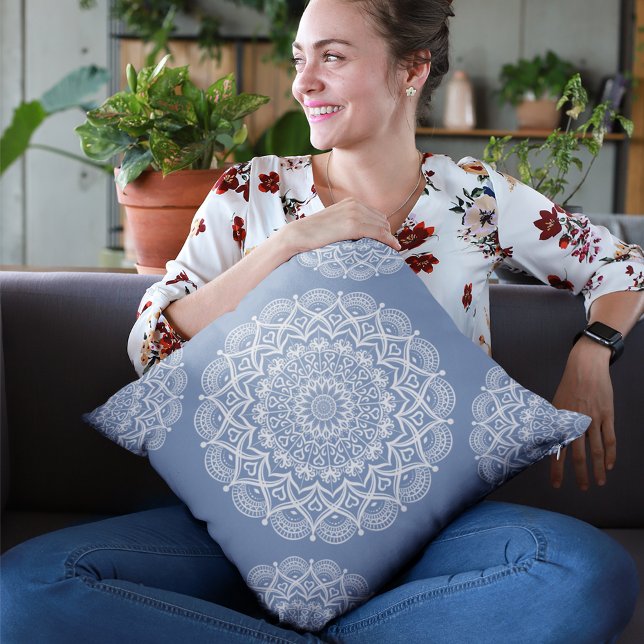 Almofada Blue Boho Mandala (Criador carregado)