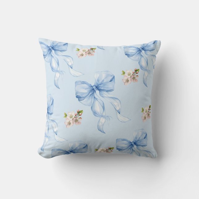Almofada Blue bow and cherry blossom (Frente)
