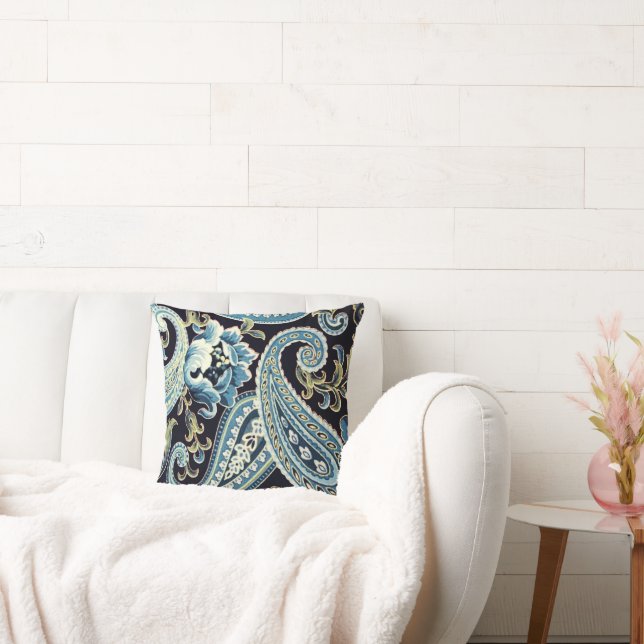Almofada Blue Brown Vintage Paisley (Sofá)