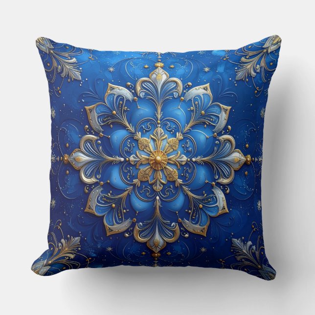 Almofada Blue Decorative Christmas Throw Pillow (Frente)