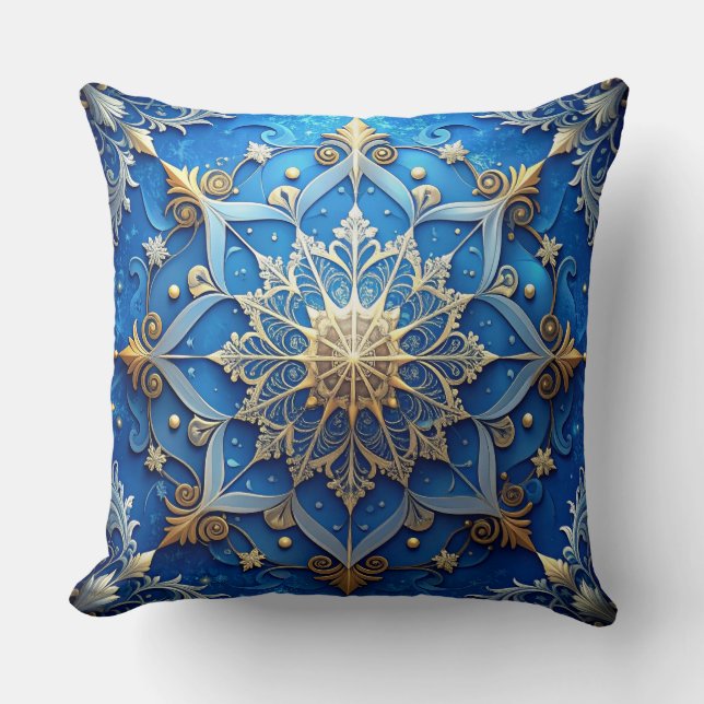 Almofada Blue Decorative Christmas Throw Pillow (Frente)