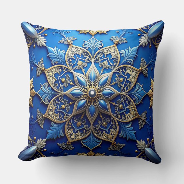 Almofada Blue Decorative Christmas Throw Pillow (Frente)