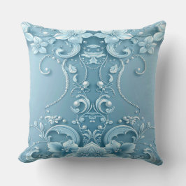 Almofada Blue Decorative Floral Throw Pillow