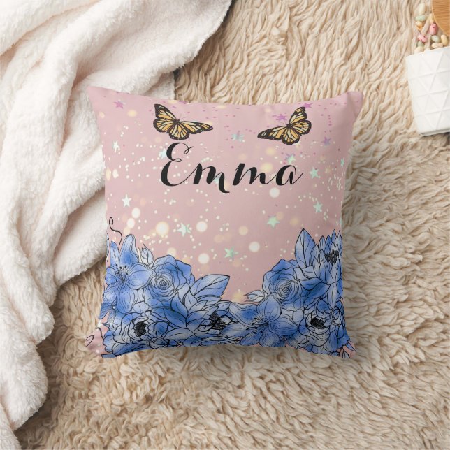 Almofada Blue Floral bouquet in the blooming garden (Cobertor)