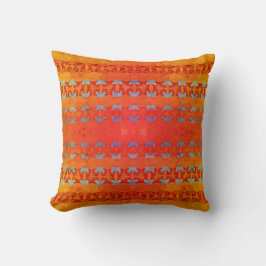 Almofada Blue Gold Burgundy on Orange Multi-Tiered Mosaic
