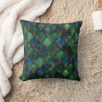 Almofada Blue Green Gold Art Deco Geometric Design