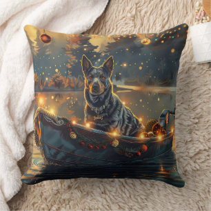 Almofada Blue Heeler Natal Festivo Viagem