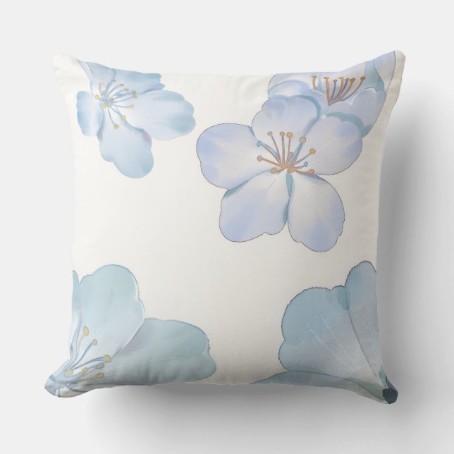 Almofada Blue hibiscus  throw pillow (Frente)