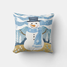Blue Holiday Snowman no inverno