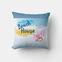 Blue Horizon Beach House Cushion