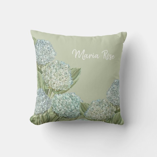 Almofada Blue Hydrangea/ Sage Green (Frente)