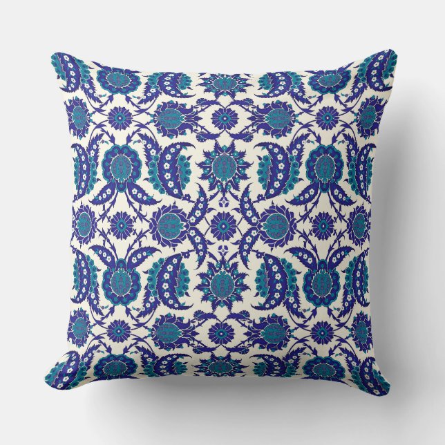 Almofada Blue Iznik Floral Pattern (Frente)