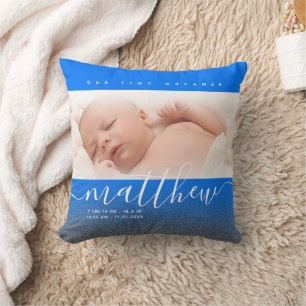 Almofada Blue Newborn Baby Photo Glitter