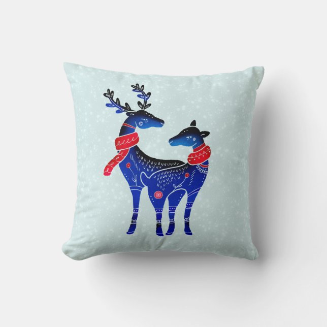 Almofada Blue Nordic Christmas Reindepaer (Frente)