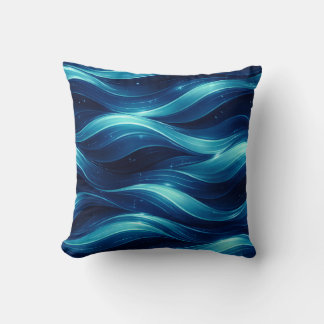 Almofada Blue Ocean Fluid Wave Pattern Throw Pillow