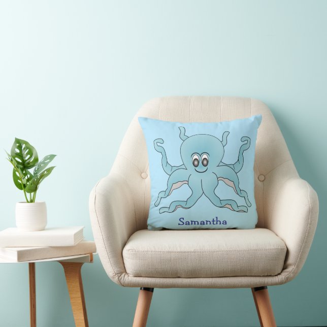 Almofada Blue Octopus Design Personalised (Cadeira)