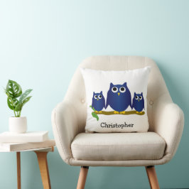 Almofada Blue Owls Design Personalised