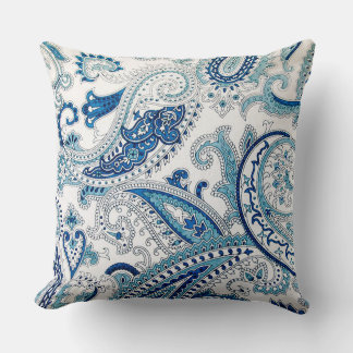 Almofada Blue Paisley Throw Pillow