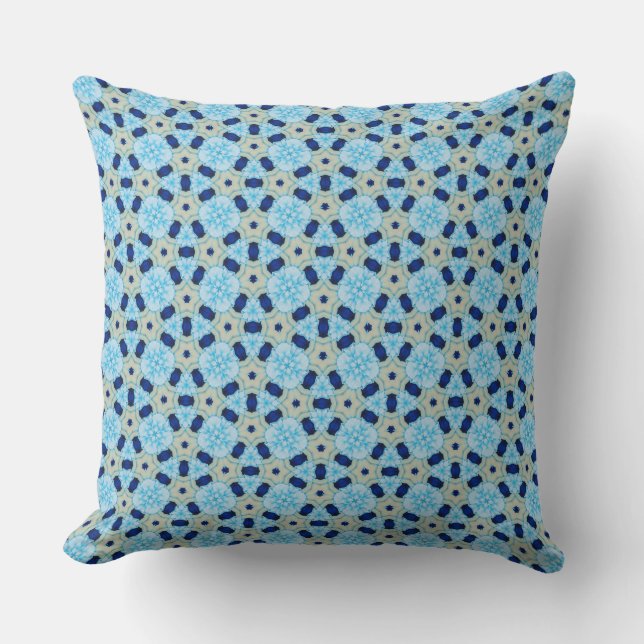 Almofada Blue Petal Harmony Throw Pillow (Frente)