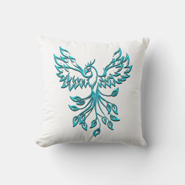 Almofada Blue Phoenix nasce em branco (Frente)