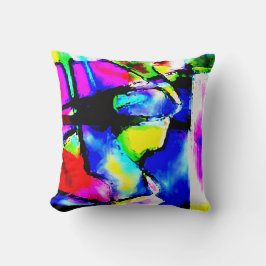 Almofada Blue Pink Black Yellow Green Abstract Art Motif