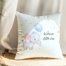 Blue Playful Elephants Baby Shower