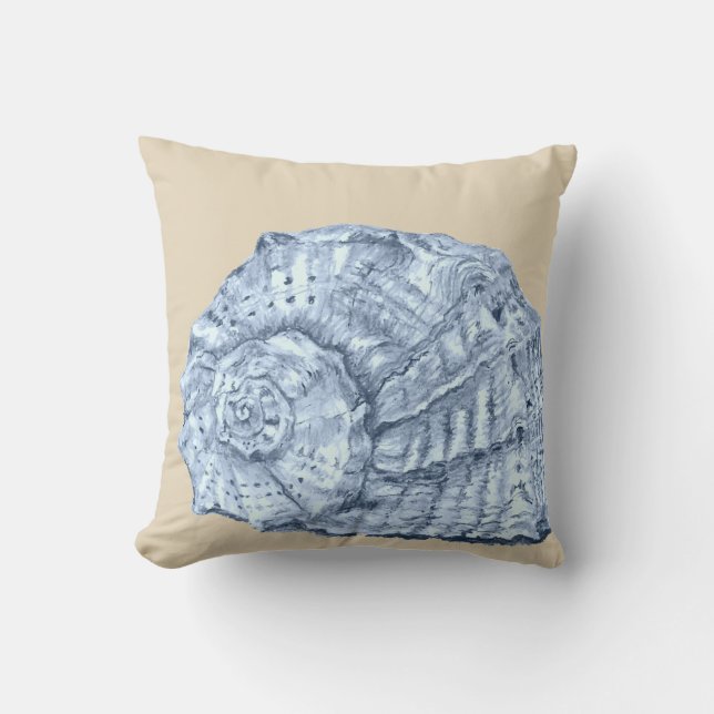 Almofada Blue Seashell 3 em Beige (Frente)