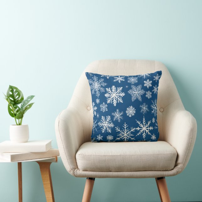 Almofada Blue Snowflakes Winter (Cadeira)