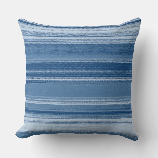 Almofada Blue Textured Abstract Stripe Pattern (Frente)