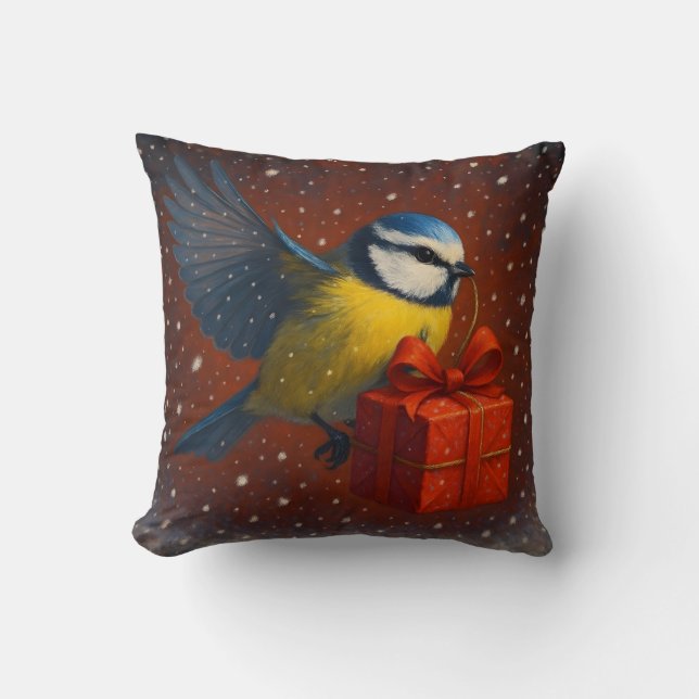 Almofada Blue Tit Bird - Holidays - Pillow (Frente)