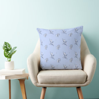 Almofada Blue Watercolor Baby Bear & Porcupine Pillow