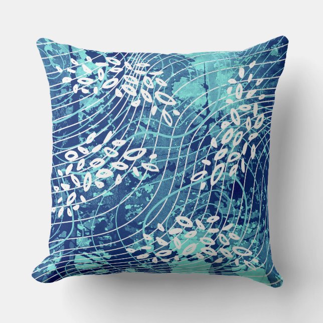 Almofada Blue Wave Throw Pillow (Frente)