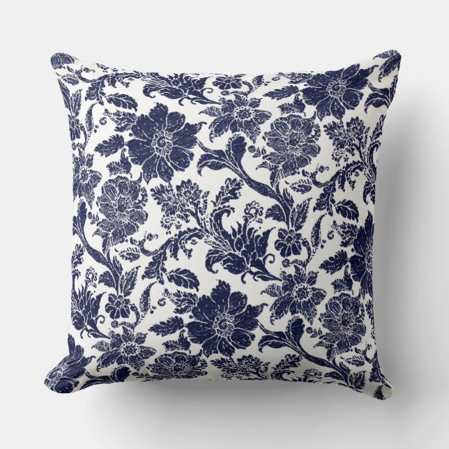 Almofada Blue White Throw Pillow (Frente)