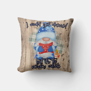 Almofada Blue Winter Funny Gnomo To People Out