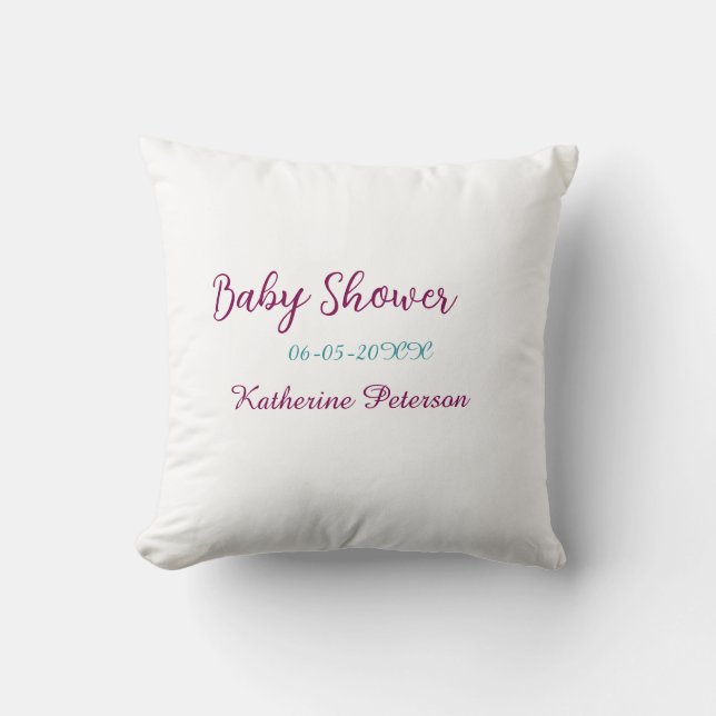 Almofada Blue yellow baby shower name date animal ear cute  (Frente)