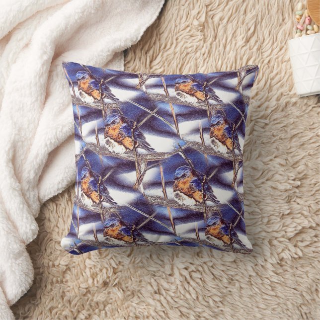 Almofada Bluebird Animal Nature Art Pattern (Cobertor)