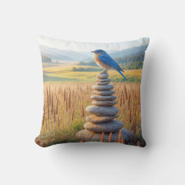 Almofada Bluebird No Cairn Da Pedra