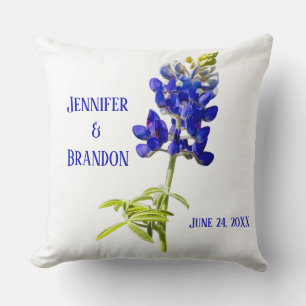 Almofada Bluebonnet Floral em Branco, Casamento