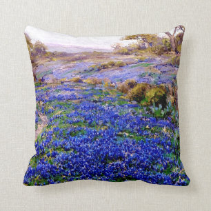 Almofada Bluebonnets em Twilight, norte de San Antonio,