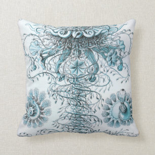 Almofada Bluebottle das medusa de Ernst Haeckel