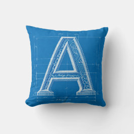 Almofada Blueprint Monogram Letter A