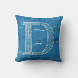 Almofada Blueprint Monogram Letter D