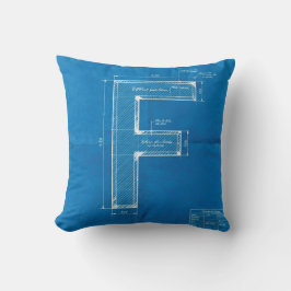 Almofada Blueprint Monogram Letter F